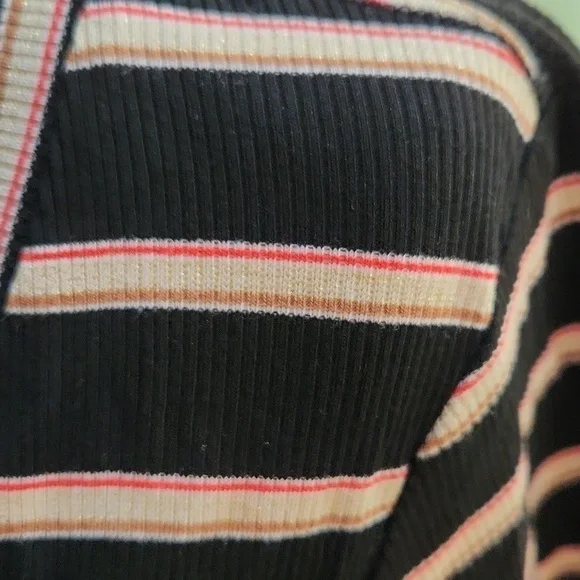 NWT Veronica Beard  Black Striped L/S V Neck Top-Size XL.​​​​​​​​ - Picture 2 of 5